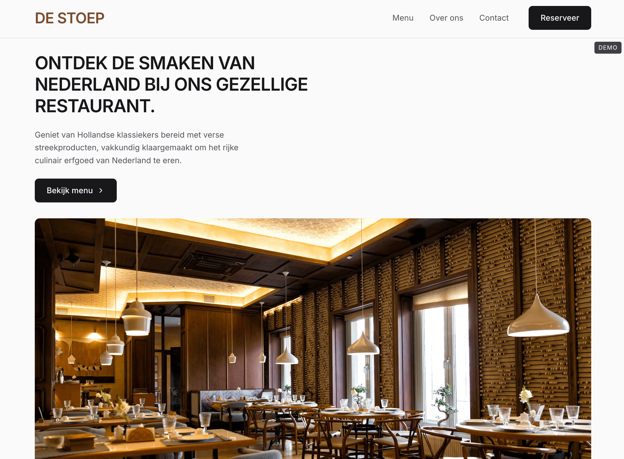 Restaurant DE STOEP — Sample Website